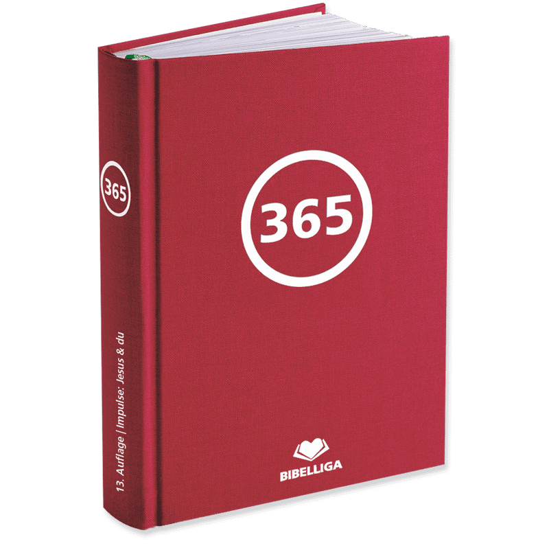 Das kostenfreie rote Bibel-Tagebuch "365" in der 13. Auflage mit dem Impulsthema "Jesus & du"